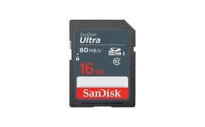 SanDisk 16GB Ultra SDHC UHS-I Class 10 Memory Card 80MB/s U1, Full HD, SD